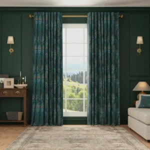 Peacock Style Eyelet Living Room Curtain