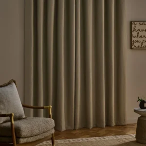 Olive Green Eyelet Linen Curtains