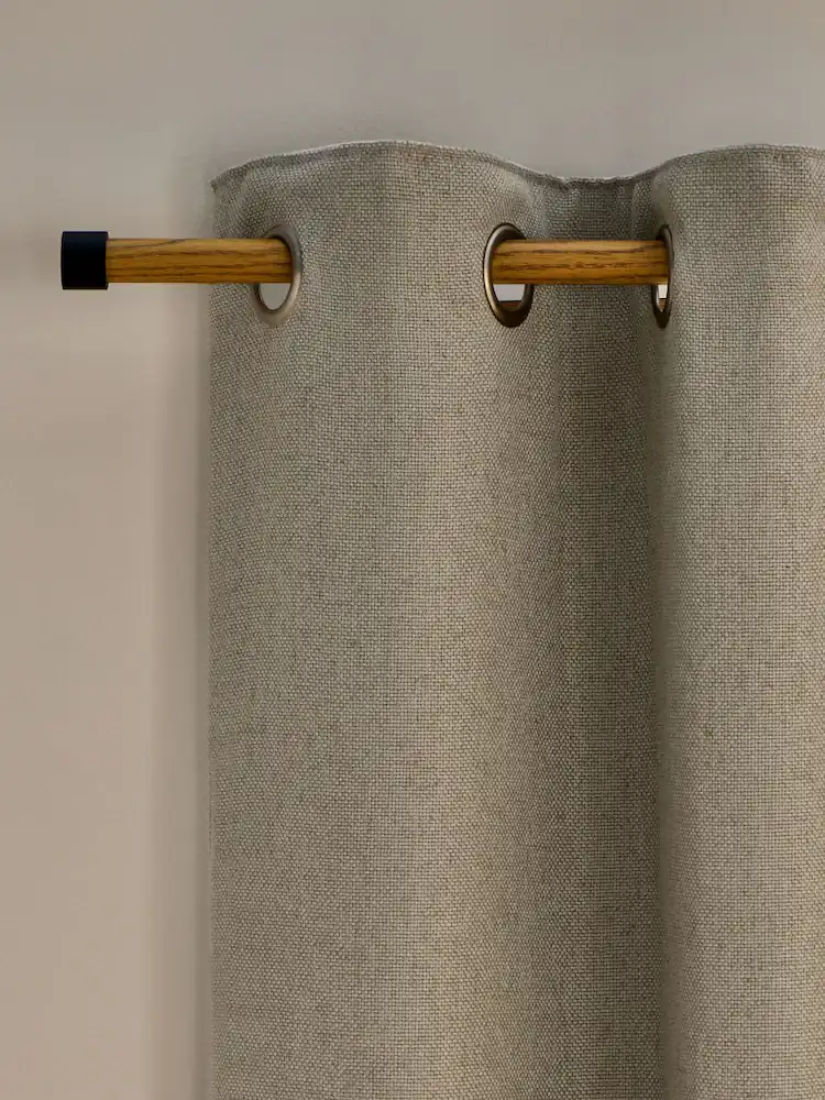 Olive Green Eyelet Linen Curtains View