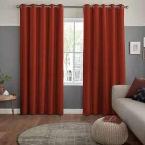Rust Red Blackout Living Room Curtain