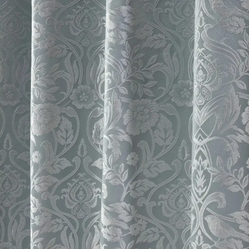 Soft Blue Jacquard Curtain View