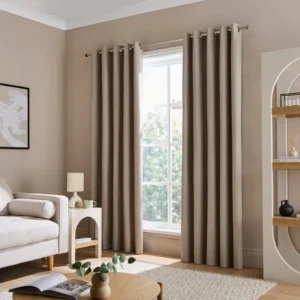 Taupe Blackout Living Room Door Curtains