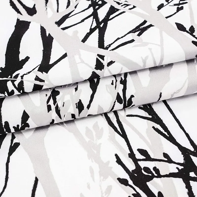 Black Forest Design Linen Window Curtains Fabric