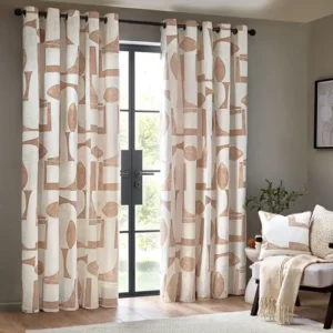 Carro Clay Abstract Eyelet Curtains Dubai