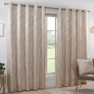 Champagne Jacquard Eyelet Curtains