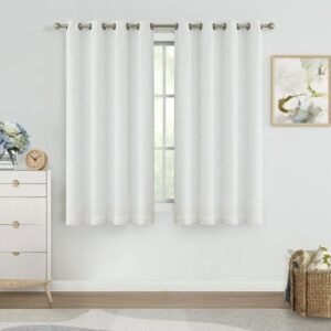 Classic White Linen Grommet Window Curtains