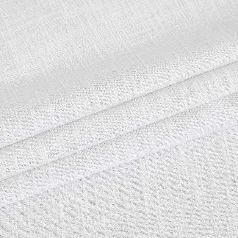 Classic White Linen Grommet Window Curtains Fabric