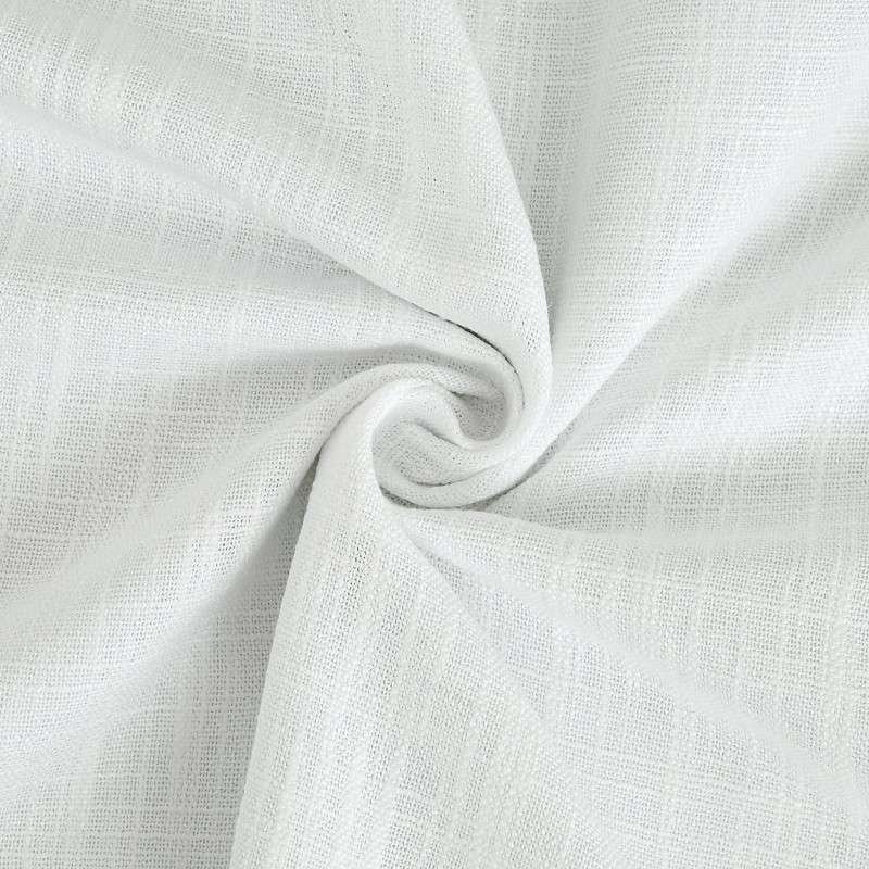 Classic White Linen Grommet Window Curtains View