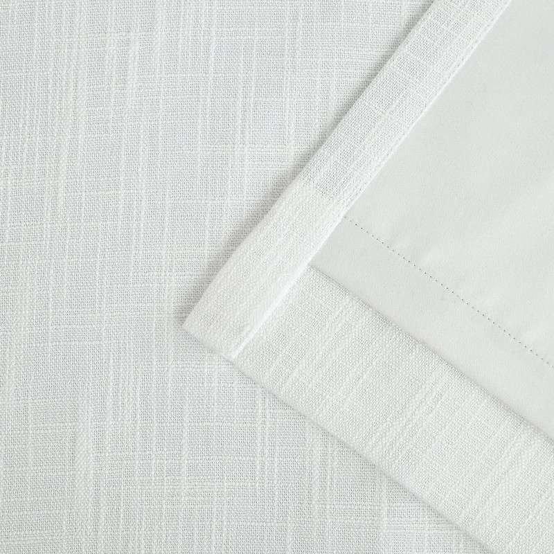 Classic White Linen Grommet Window Curtains Wave
