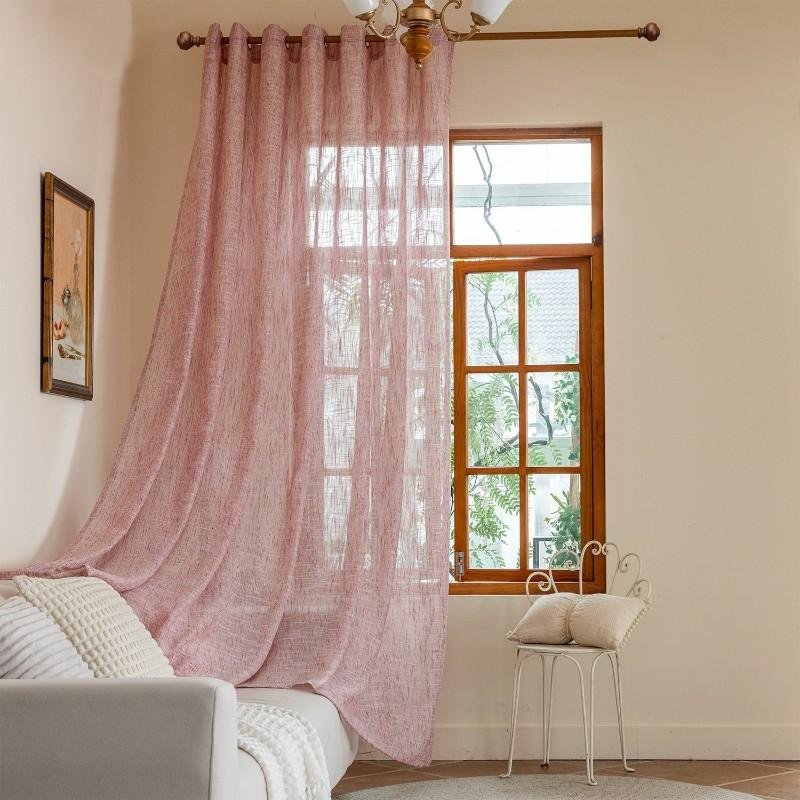 Dusty Rose Linen Window Curtain