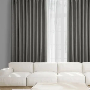 Modern Grey Linen Drapery Curtains