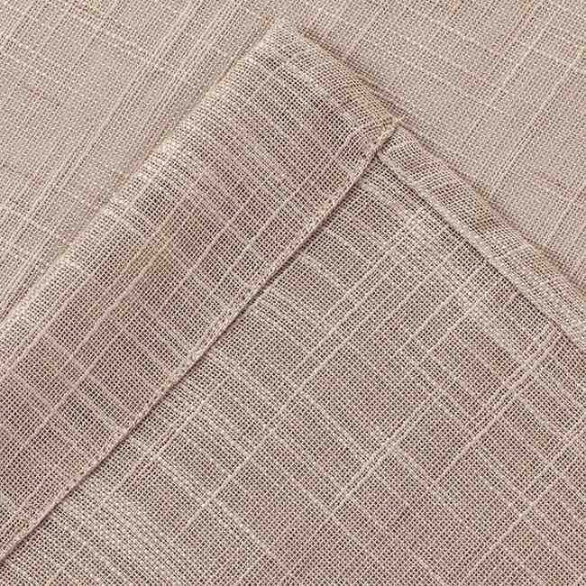 Natural Beige Linen Sheer Window Curtains Close