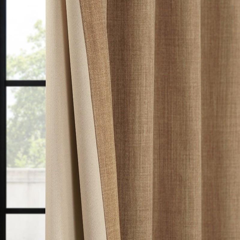 Natural Tan Linen Window Curtain