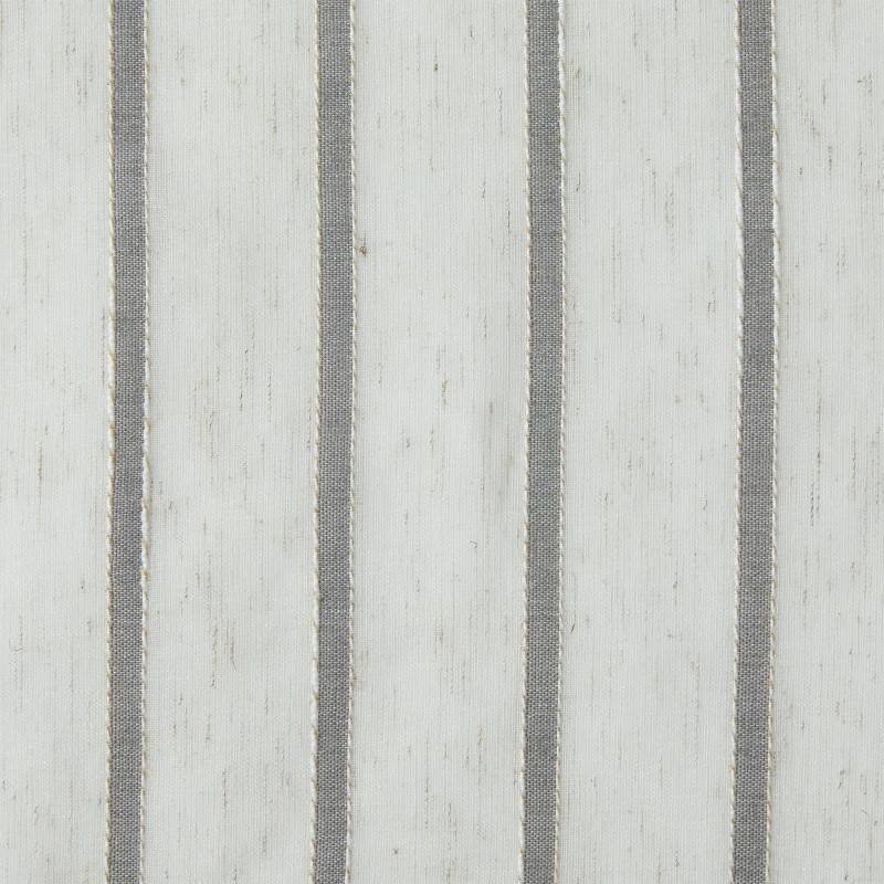 Neutral Striped Linen Sheer Window Curtains Close