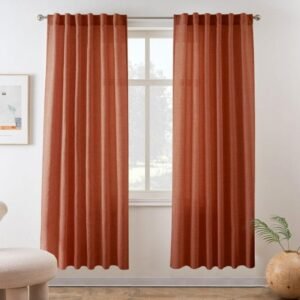 Terracotta Linen Window Curtains