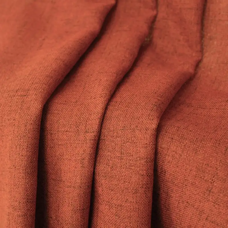 Terracotta Linen Window Curtains Fabric