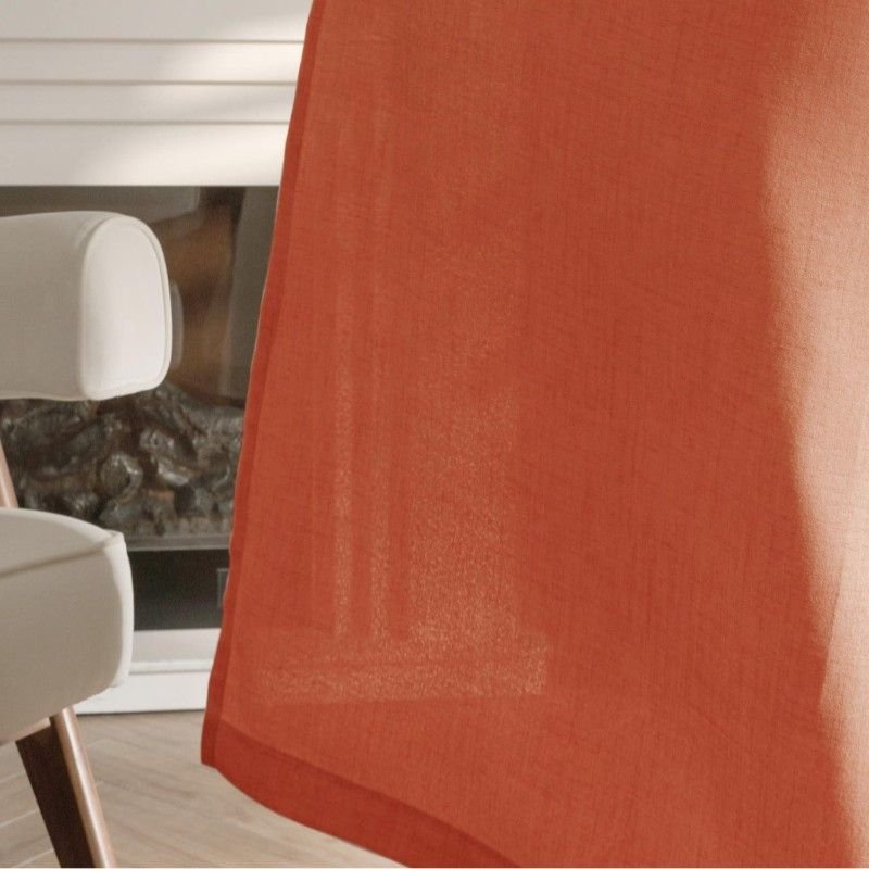 Terracotta Linen Window Curtains View