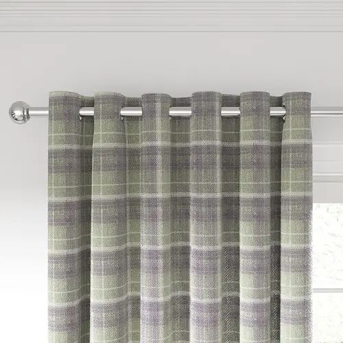 Woven Lined Grape and Linen Eyelet Curtains 1