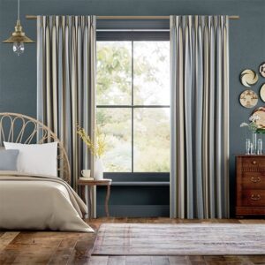 Blue Vertical Striped Curtain