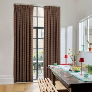 Checkerboard Brick Brown Curtains