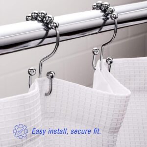 Chrome Roller Ball Shower Curtain Hooks