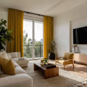 Mustard Yellow Soundproof Curtains