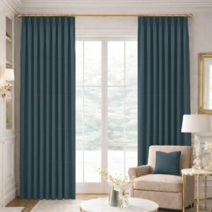 Sea Blue Wool Curtains