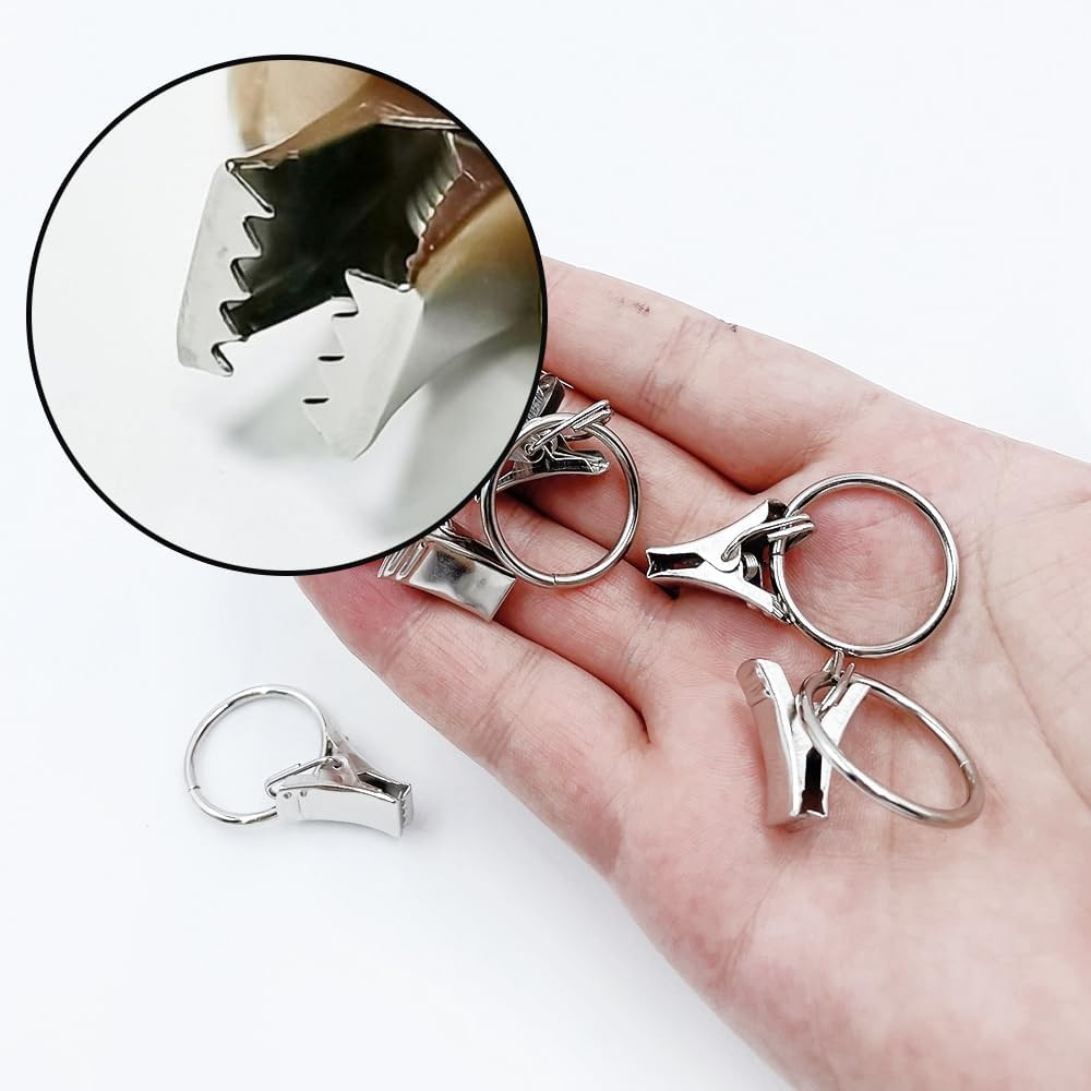 Silver Metal Curtain Hooks 2 Silver Metal Curtain Hooks
