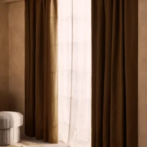 Vinnie Ochre Linen Wool Curtains