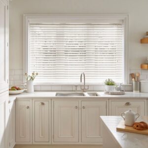 White Faux Wooden Blinds